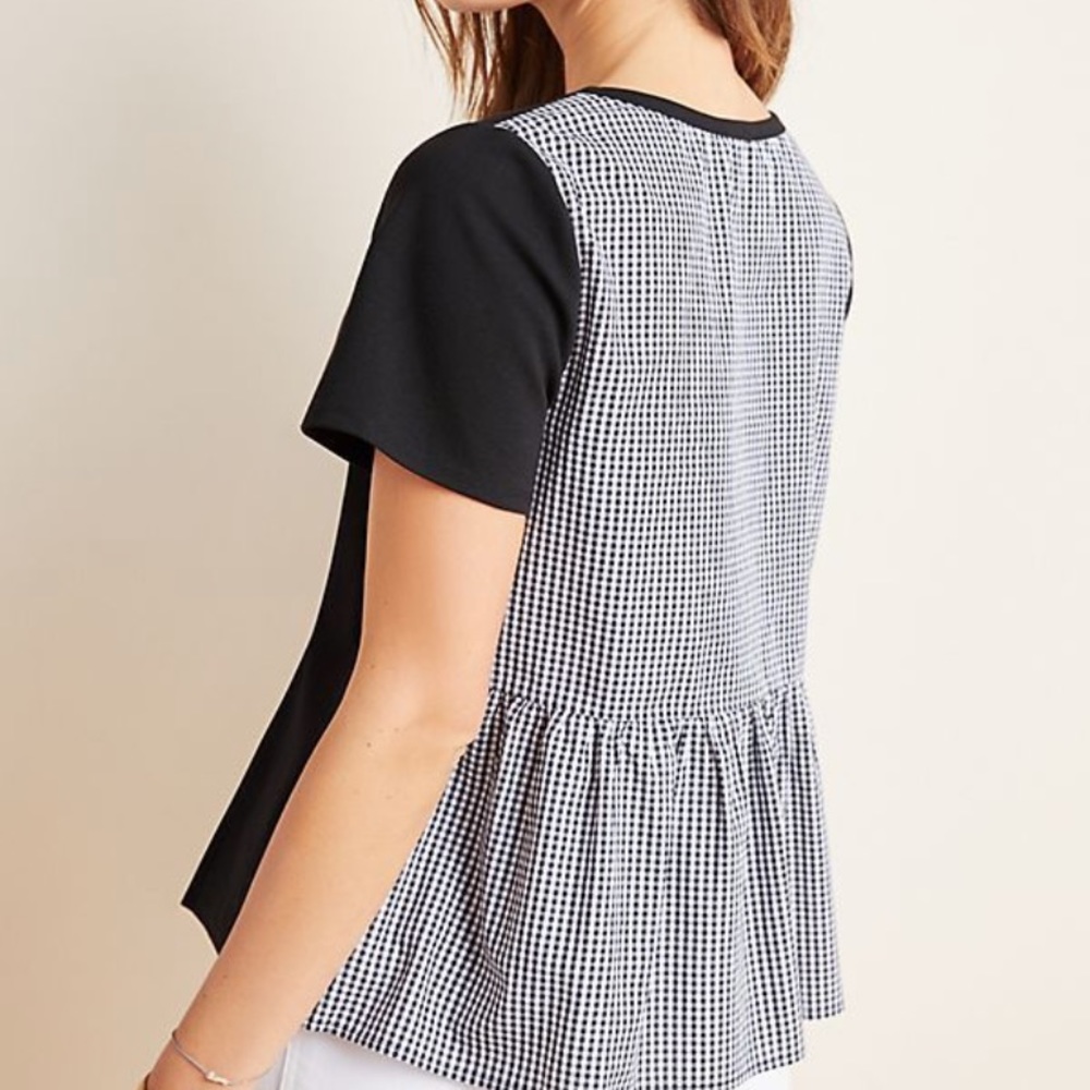Anthropolgie Shirley gingham back tee